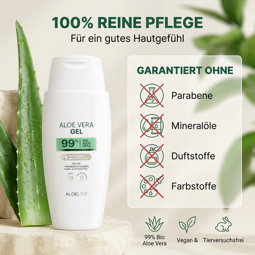 Bio Aloe Vera Gel 99% | natürliche Hautpflege